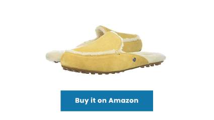 yellow ugg sheepskin slide slippers
