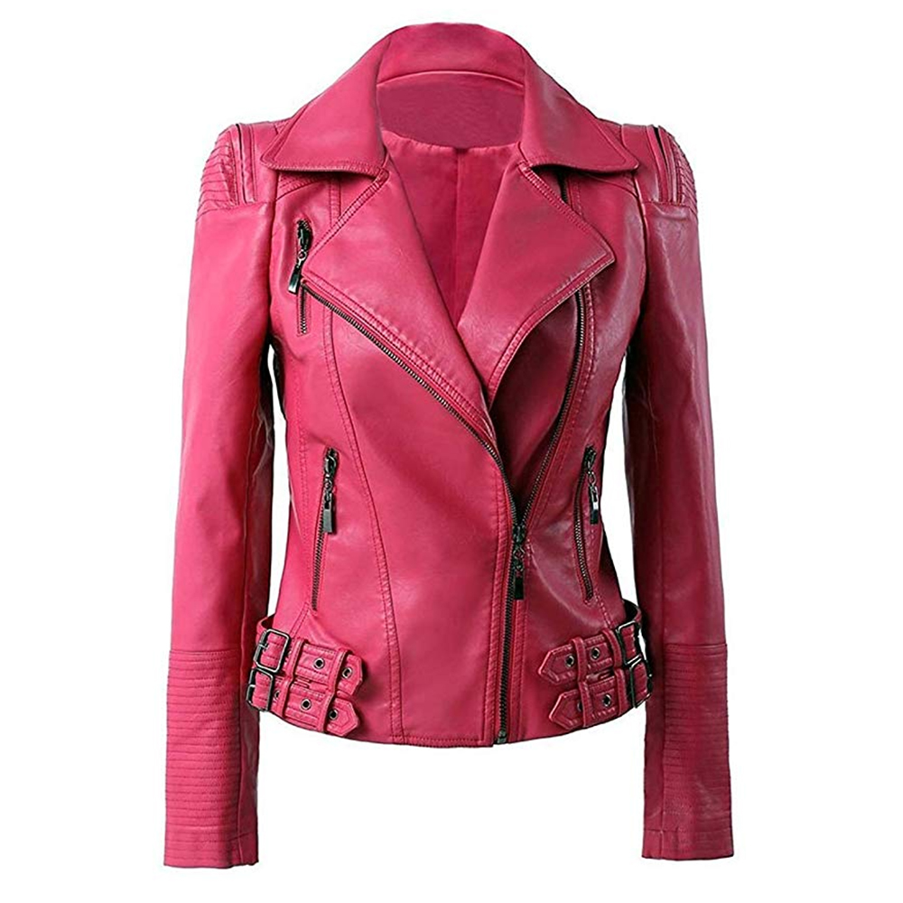hot pink leather jacket plus size