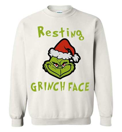resting grinch face sweater