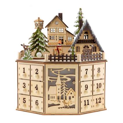 Christmas village wooden advent calendar
