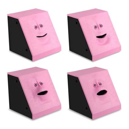 Pink money-eating coin bank