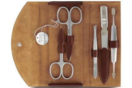Leather case with manicure tools