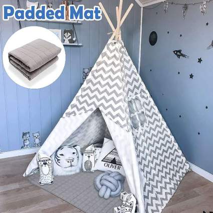 Teepee Tent for Kids with Padded Mat