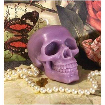 Purple skull candle