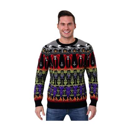 horror movie character ugly halloween sweater