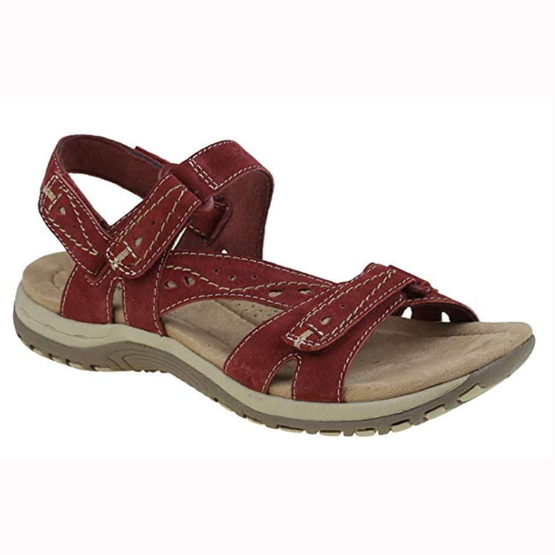 red hiking sandals