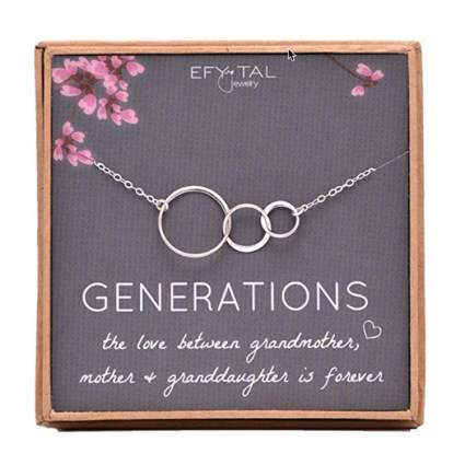 Generations Necklace- Sterling Silver 3 Interlocking Infinity Circles