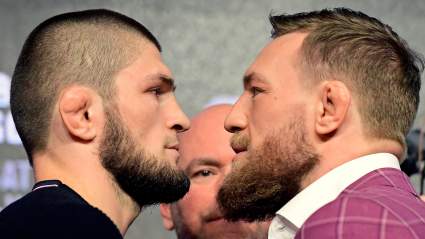 WATCH: Khabib Nurmagomedov Submits Conor McGregor Then Nearly Incites A Riot