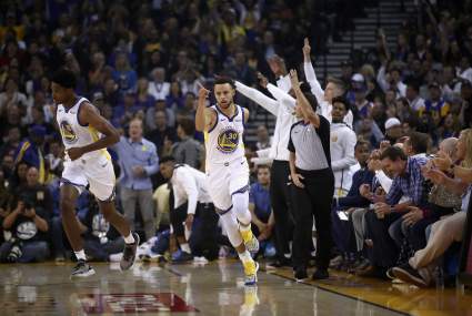 Stephen Curry Shows Red Sox Fandom After Andrew Benintendi Catch
