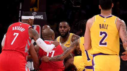 WATCH: Rajon Rondo & Chris Paul Exchange Blows In The Fourth Quarter Of The Lakers/Rockets Matchup