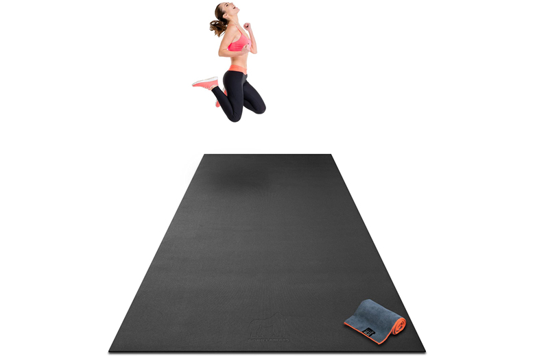 For Use with or Without Shoes Square36 Large Exercise Mat 10'x6' 