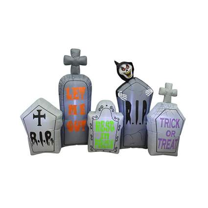 Halloween inflatable lighted gravestones