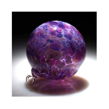 Hand blown purple art glass ornament