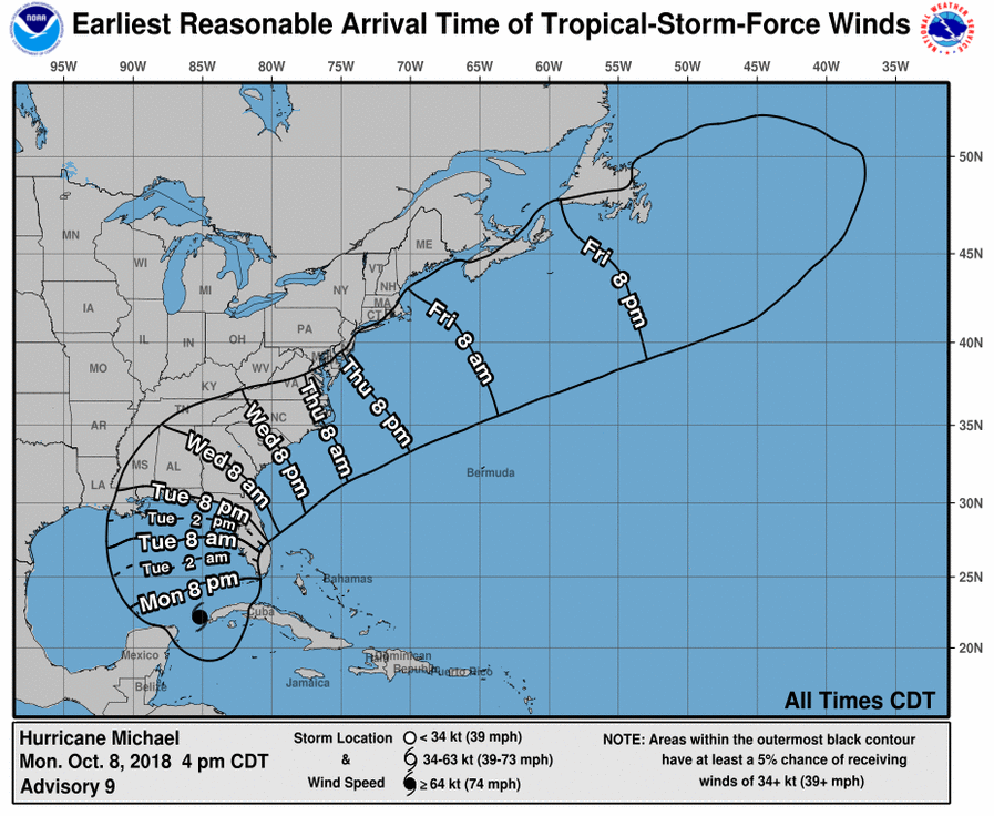 Hurricane Michael Projected Path Maps & Trackers