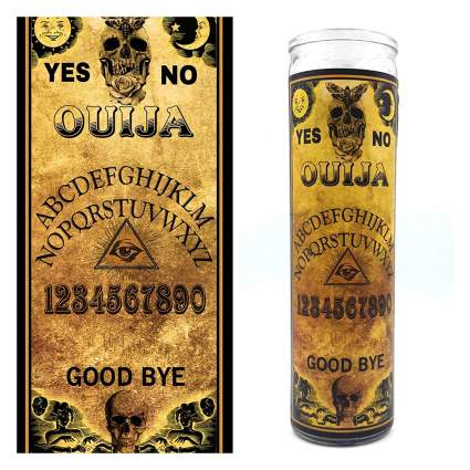 Ouija board prayer candle