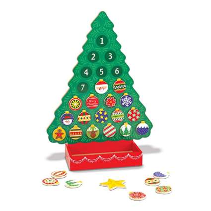 painted wooden christmas tree advent calendar