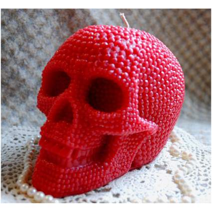 Red skull candle