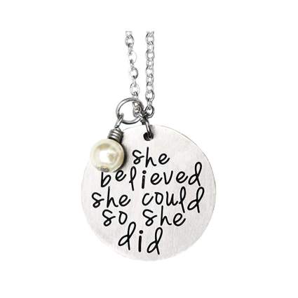 stainless steel inspirational girl's necklace