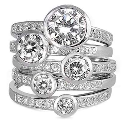 sterling silver stacking ring set