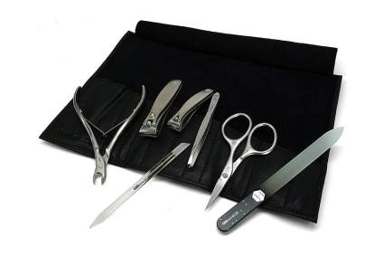 Manicure tools in leather case