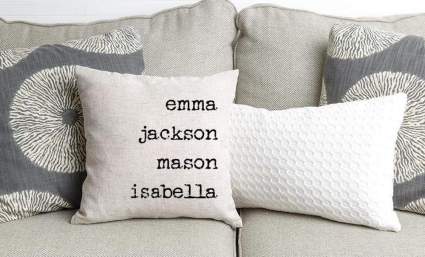 personalized throw pillow