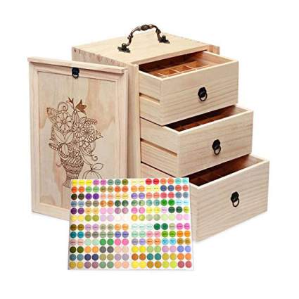 wooden essential oil box