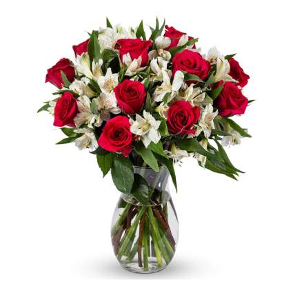 Benchmark Bouquets Signature Roses and Alstroemeria