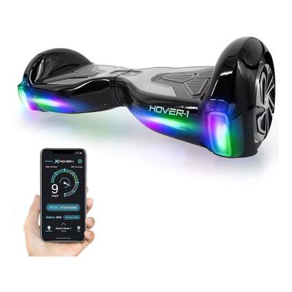 Black hoverboard with lights