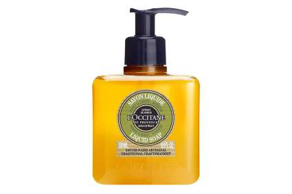 Amber square bottle of L'Occitane soap