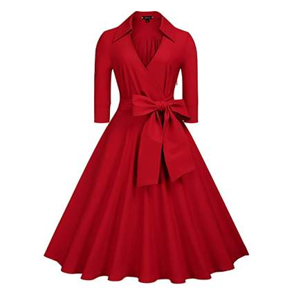 red swing dress