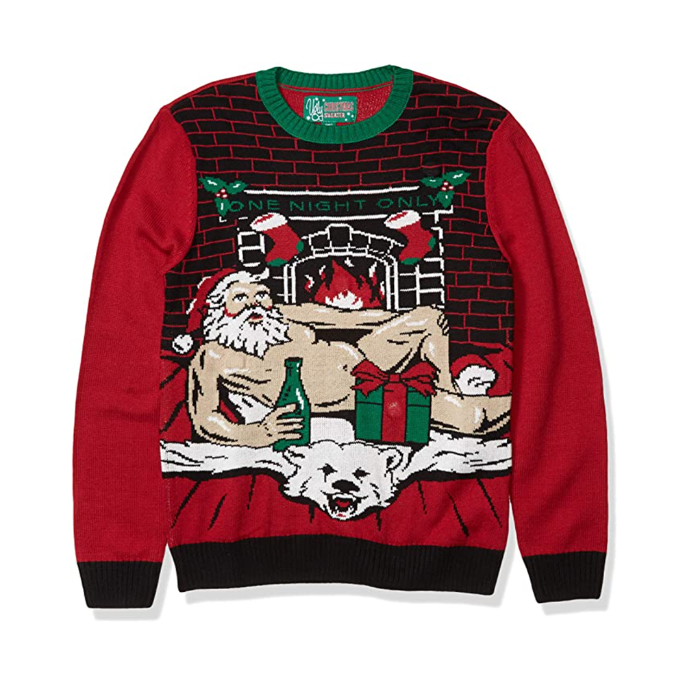 Forum Novelties Men's Ugly Christmas Sweater Santa's Pee Break Large 