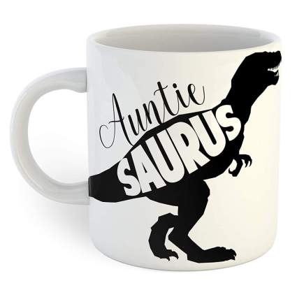 Aunti-saurus mug with dinosaur