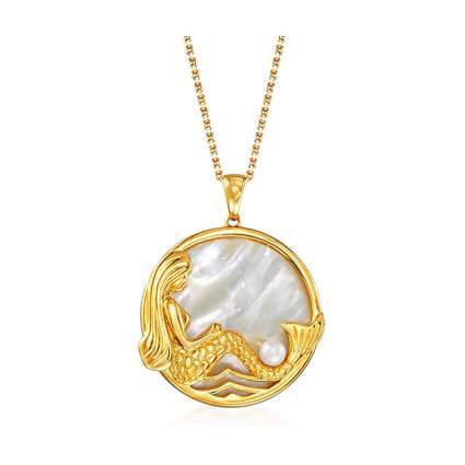 Gold mermaid necklace