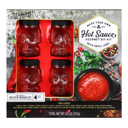 Make your own hot sauce kit with skull jars
