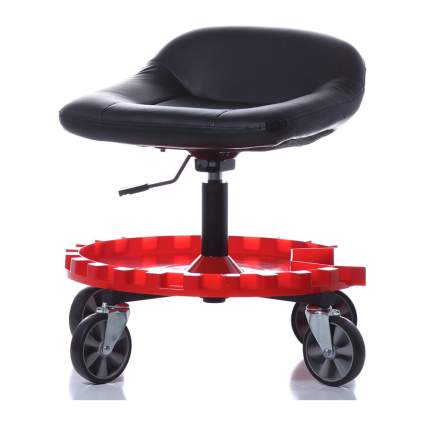 Black and red rolling stool