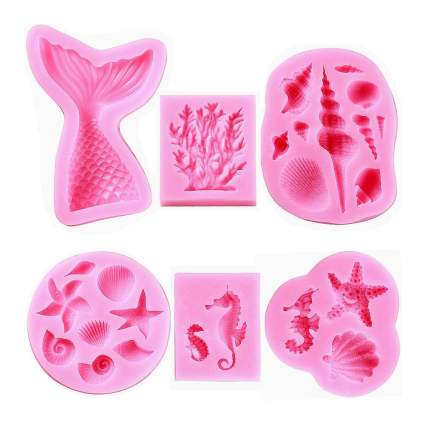 Pink sea life themed molds