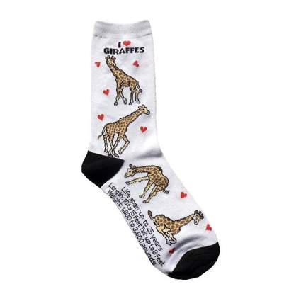 white and black giraffe socks