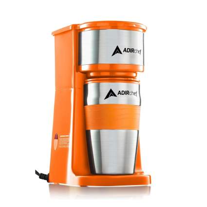 AdirChef Grab N' Go Personal Coffee Maker with 15 oz. Travel Mug (Orange)