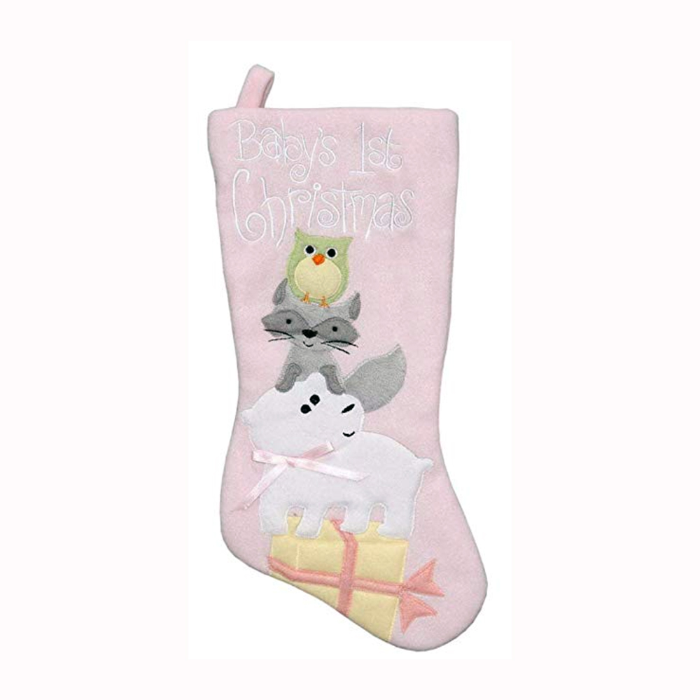 baby pink christmas stocking