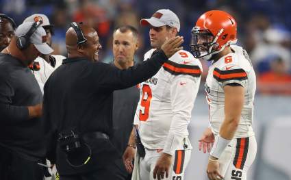 WATCH: Baker Mayfield Snubs Hue Jackson’s Hug Attempt After Browns Win