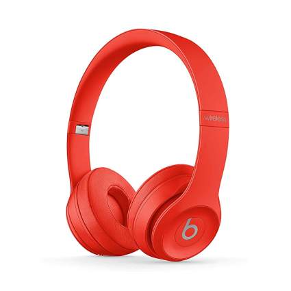 red wireless headphones