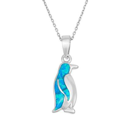 Aqua penguin necklace