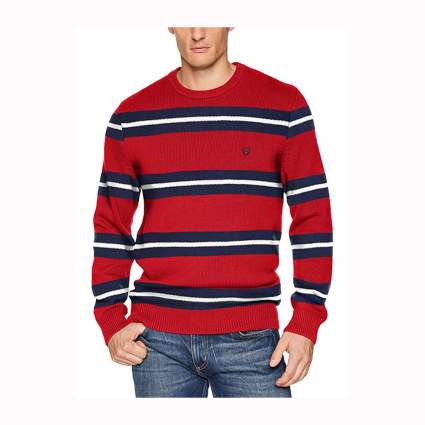 striped cotton crew neck sweater