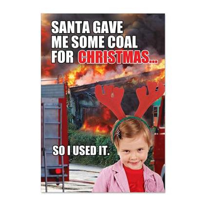 'Coal for Christmas' - Funny Merry Christmas Greeting Card