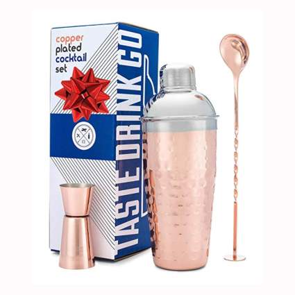 copper plated cocktail shaker set