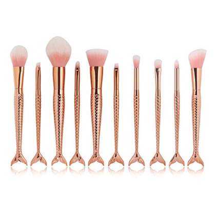 rose gold makeup brush set