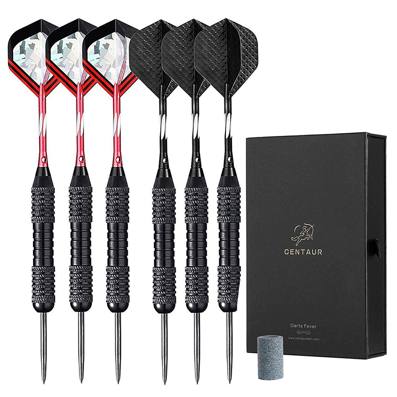49555 NEWCASTLE KNIGHTS NRL SET 3 STEEL TIP DARTS WITH 6 FLIGHTS ENGLAND MADE