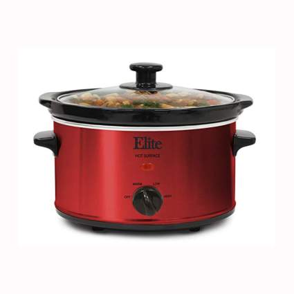 red electric slow cooker