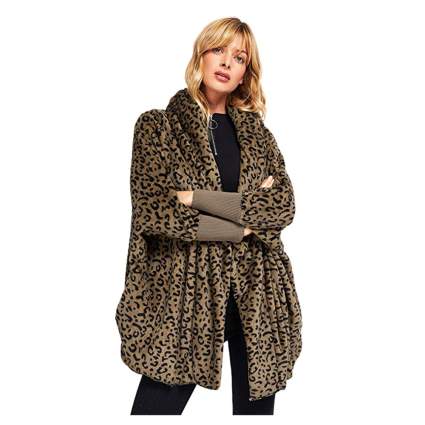leopard print faux fur jacket