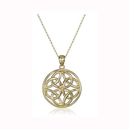 gold platead sterling silver celtic knot necklace